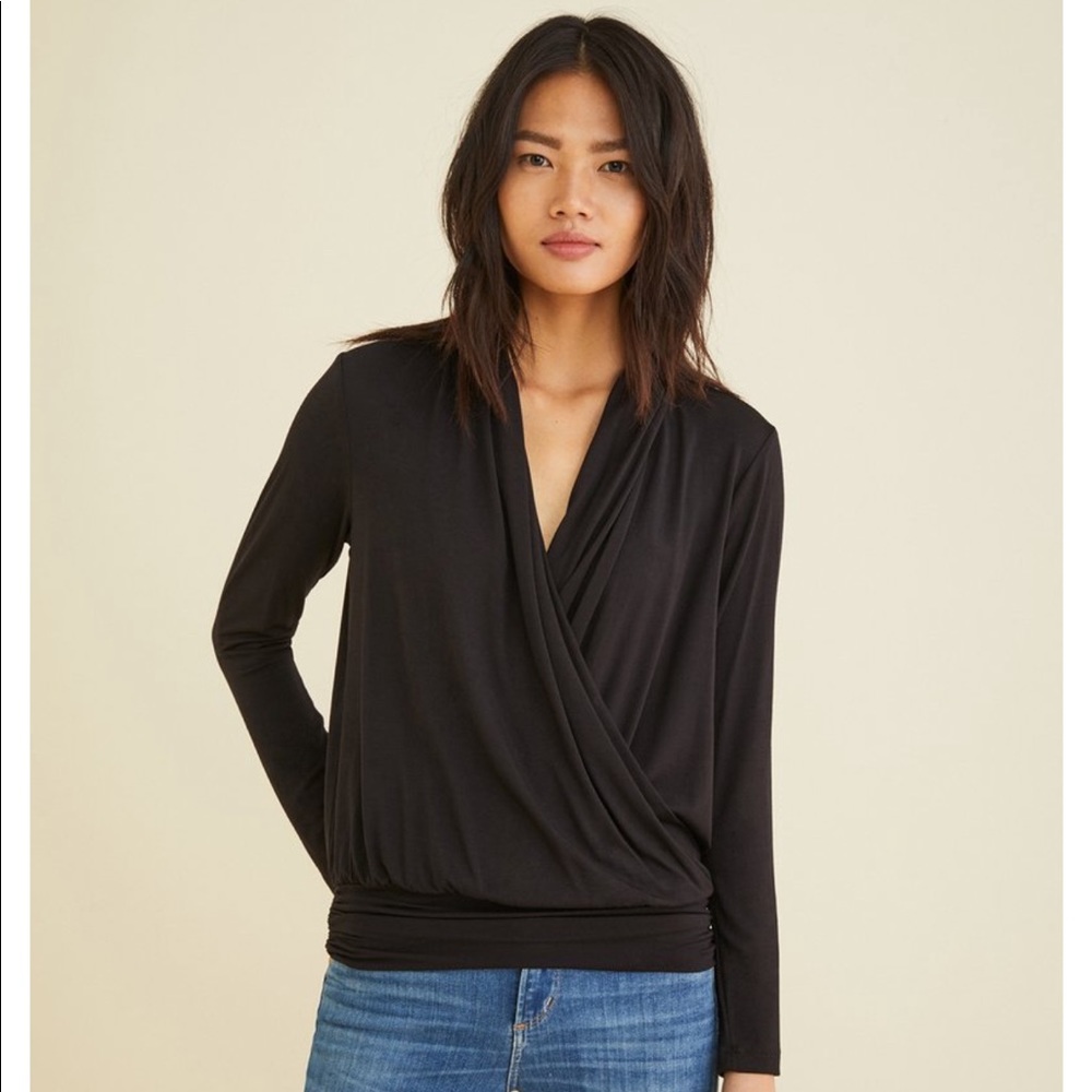 Amour vert Angela drape top size large black